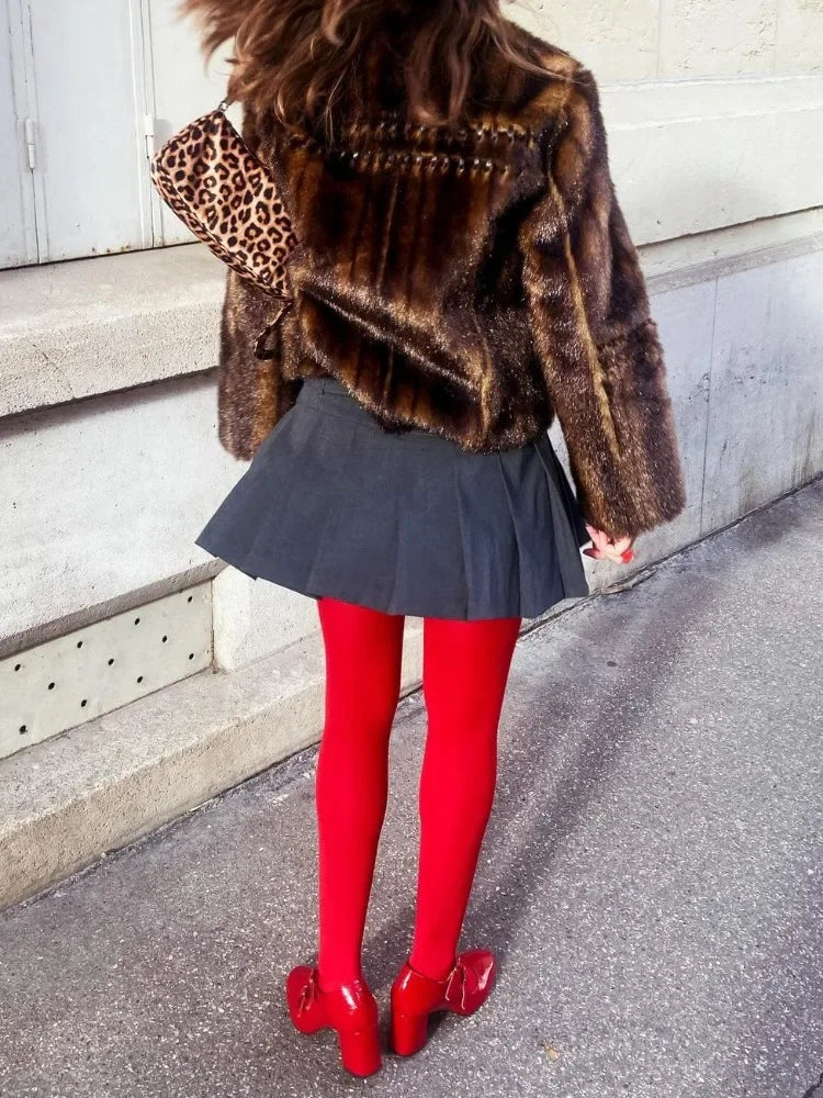 Vibrant Colored Winter Tights Pantyhose Leggings