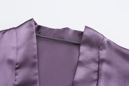 Royal Purple Bridal Party Satin Robes