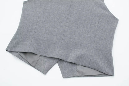 Vest and Shorts Casual Grey Suit