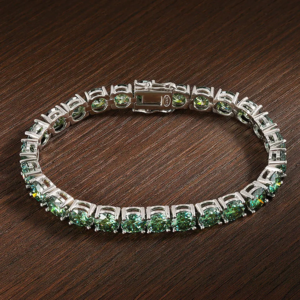 Green Moissanite Tennis Bracelet