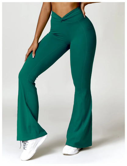 High Waist Wide Leg Workout Trousers Flare Leggings