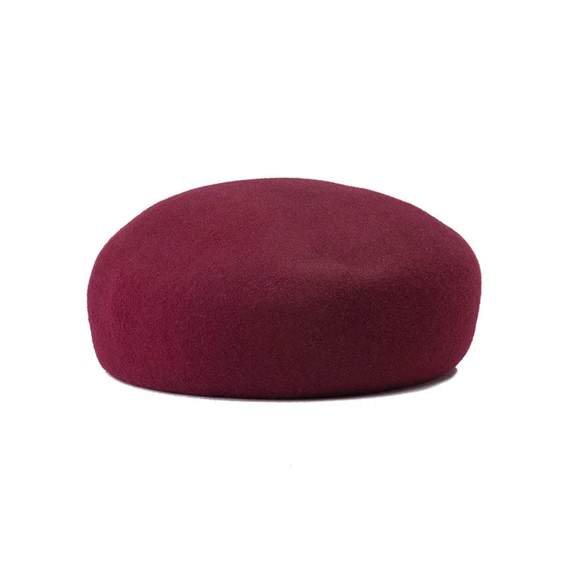 100% Wool Felt Blocked Beret Women's Hat - Christmas Gift