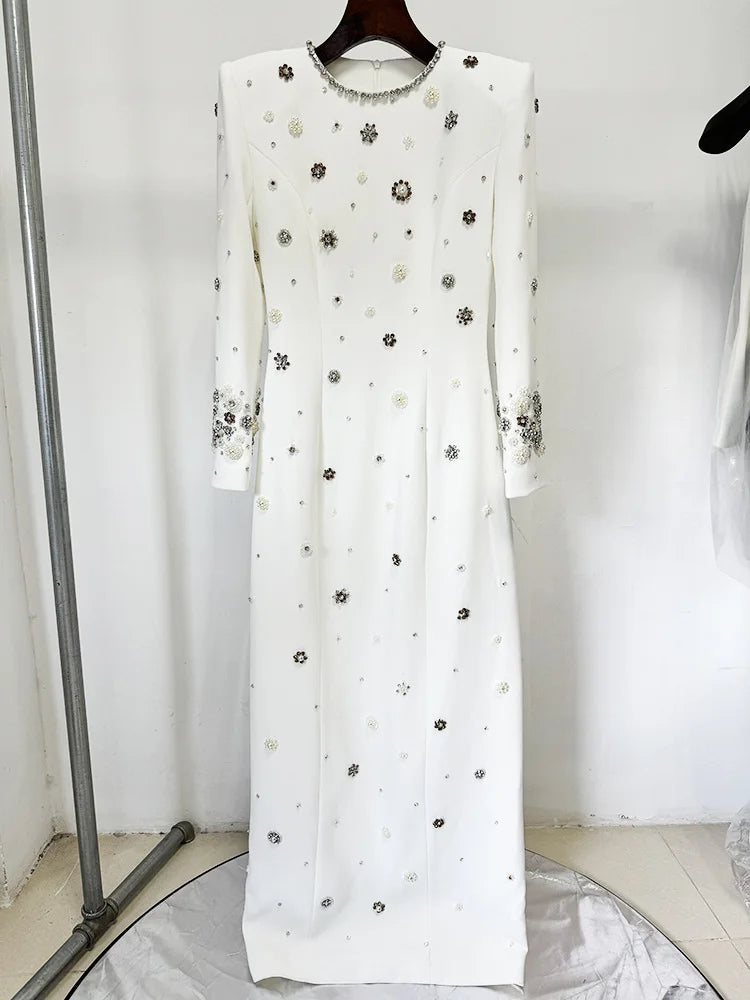 Luxury Beaded Floor-Length Formal Dress – High Street Dress