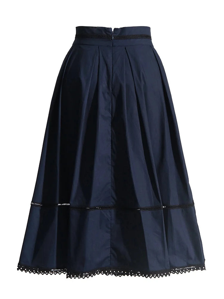 High Waist A-Line Skirt with Short Sleeve Top Set