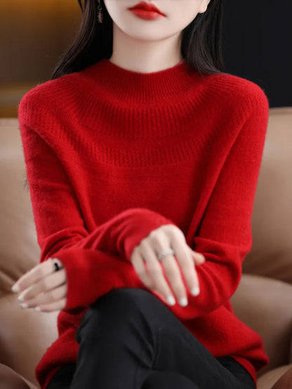 100% Merino Wool High Neckline Sweater