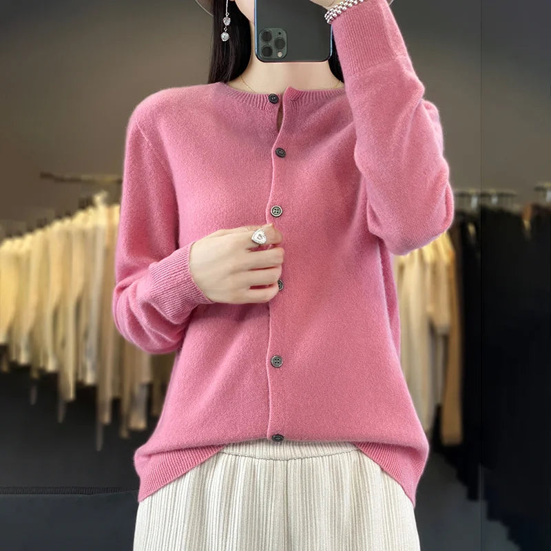 100% Merino Wool Women’s Knit Cardigan