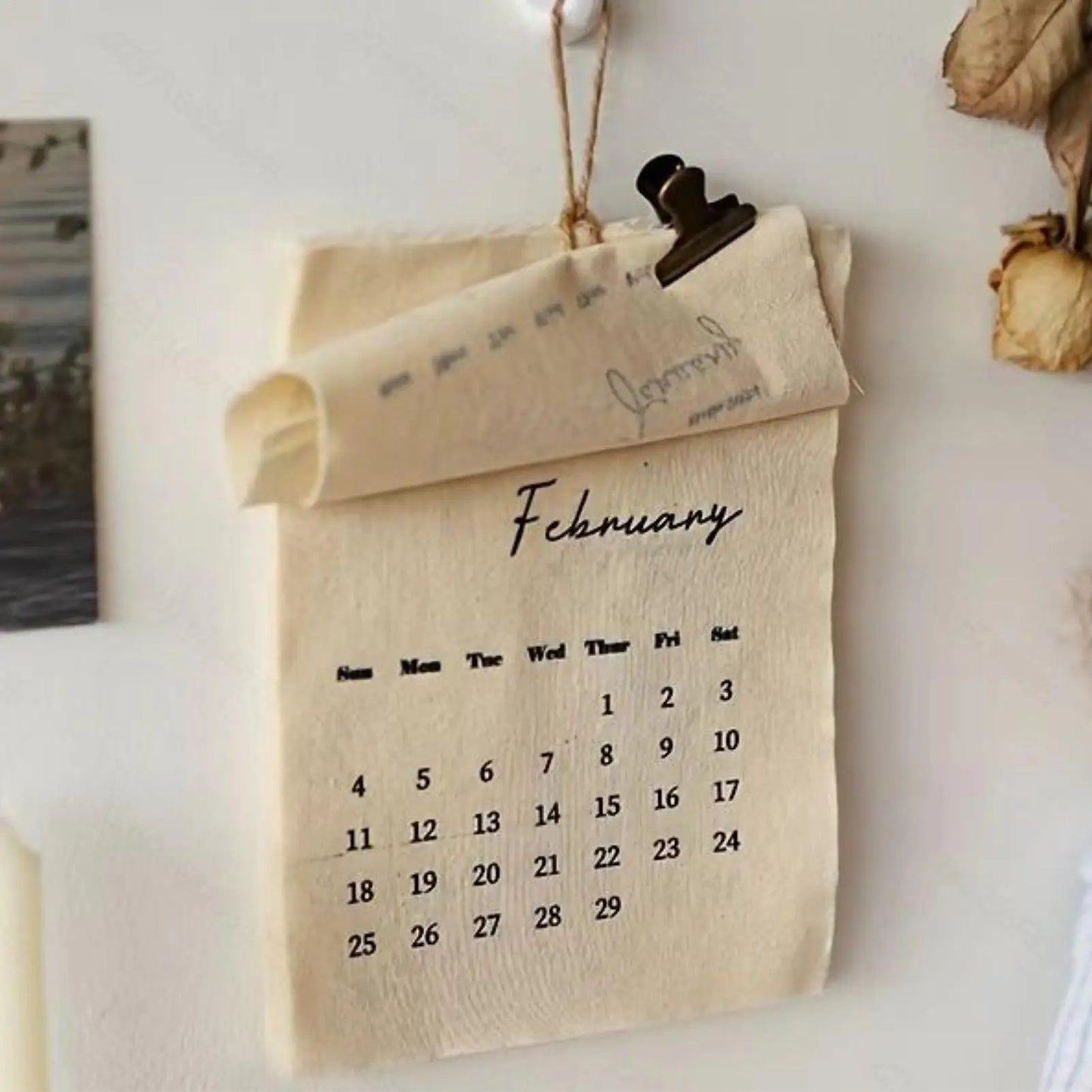 2026 Fabric Wall Calendar - 12-Month Home, Office Calendar