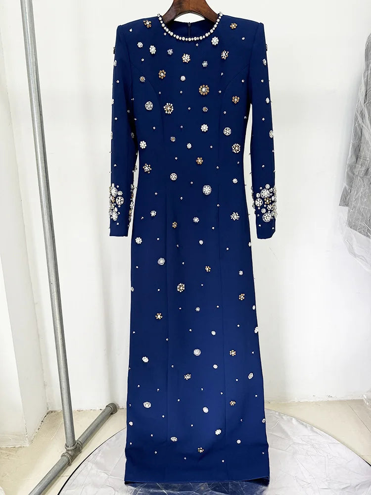 Luxury Beaded Floor-Length Formal Dress – High Street Dress