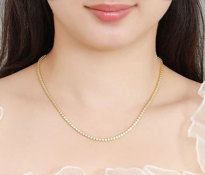 Round Cut Moissanite Tennis Necklace
