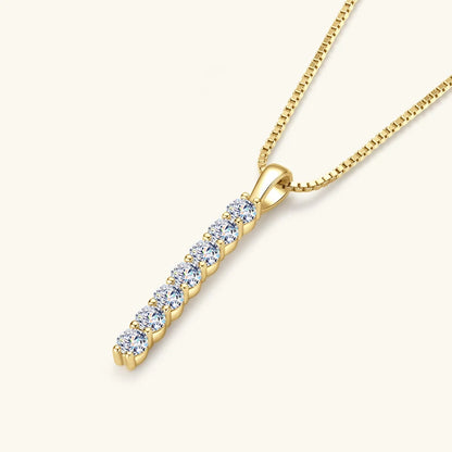 Moissanite 7-stone Bar Necklace - Gift for Her