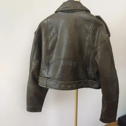 Vintage Cropped Leather Jacket