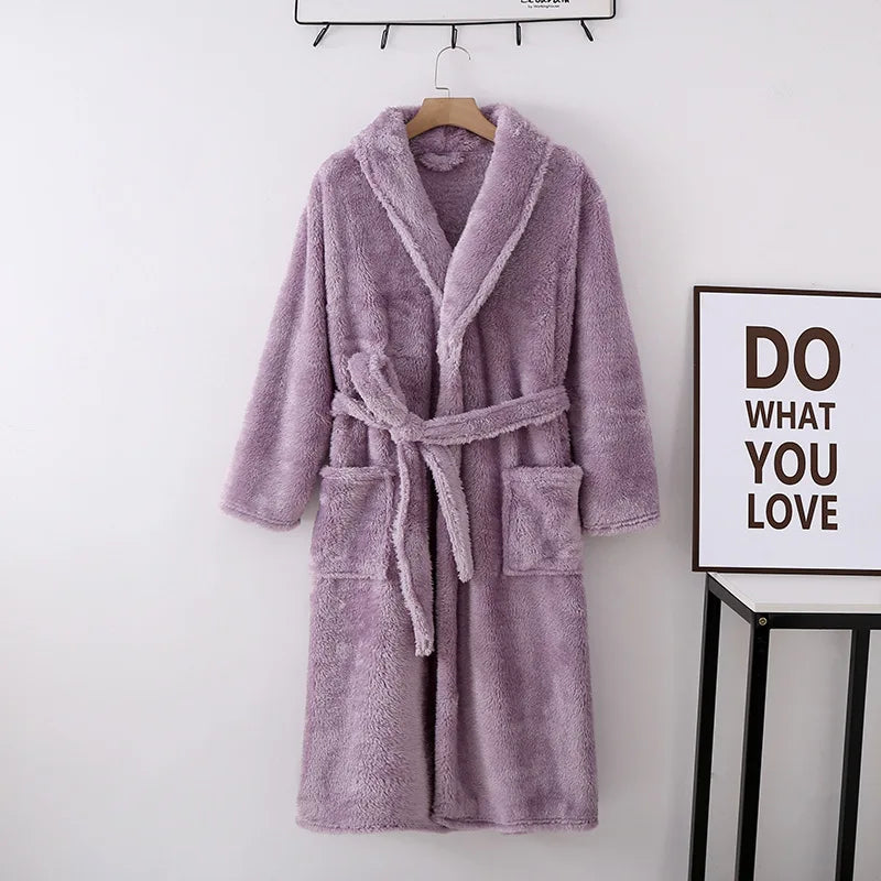 Winter Thick Sleeprobe - Flannel Warm Home Robe