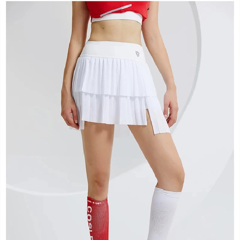 High Waist Double Layer Pleated Golf Tennis Skirt