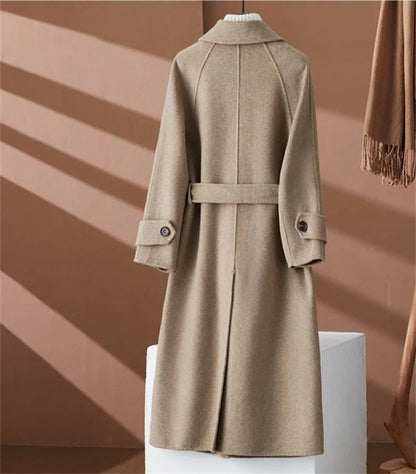 Women's 100% Wool Long Overcoat