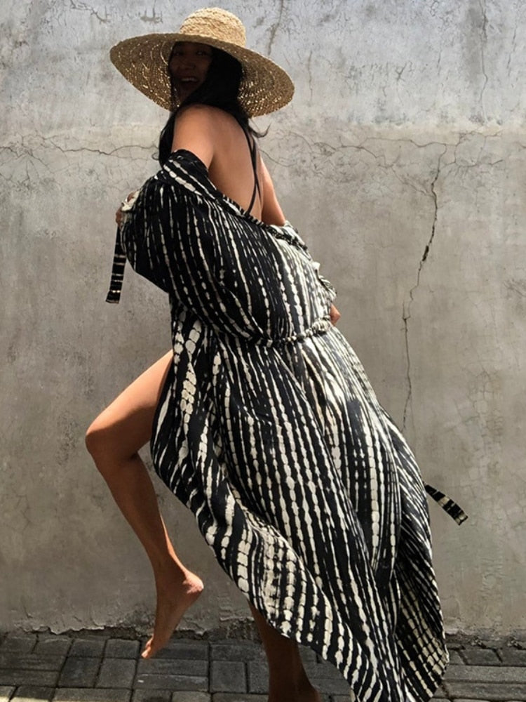 Printed Breathable Rayon Beach Cover-Up for Swimwear