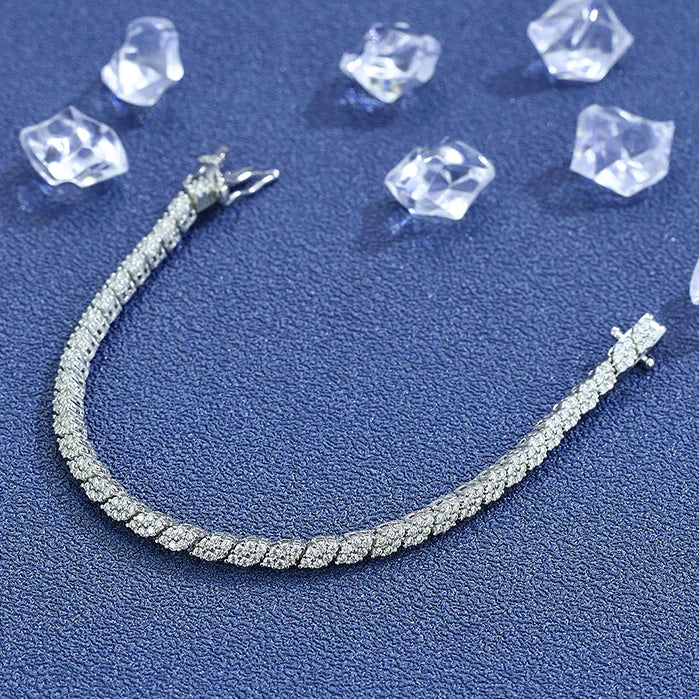 Leaf Design Moissanite Tennis Bracelet GRA Certified - First Gift