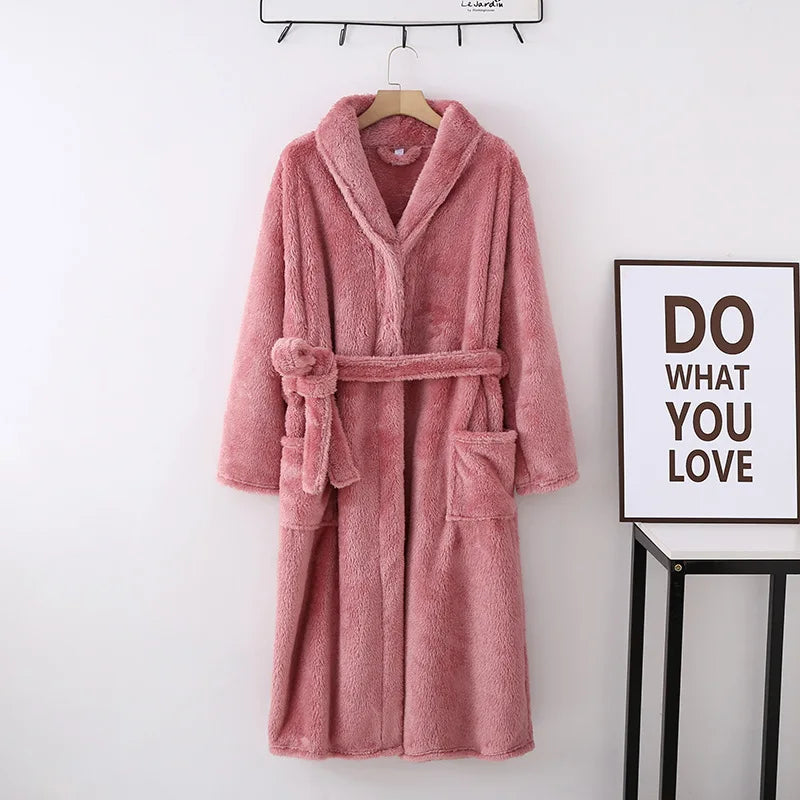 Winter Thick Sleeprobe - Flannel Warm Home Robe