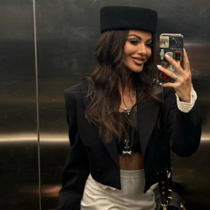 100% Wool Felt Beret Hat - Gift For Her