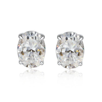 Oval Cut Moissanite Stud Earrings - Christmas Gift For Her