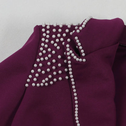 Women’s Pearl-Embellished Single-Button Suit