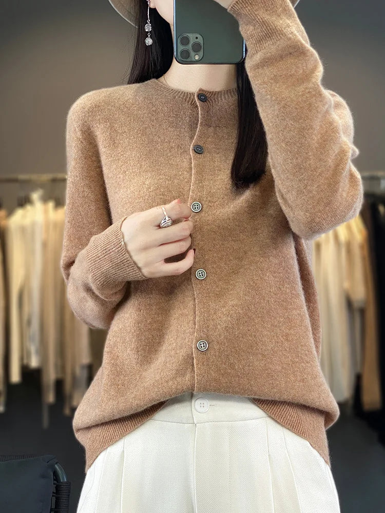 100% Merino Wool Women’s Knit Cardigan