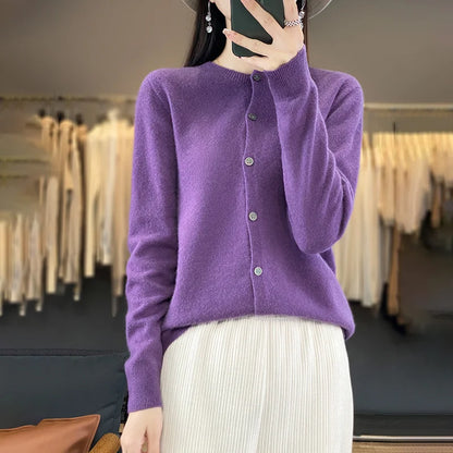 100% Merino Wool Women’s Knit Cardigan