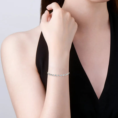 18K Gold Plated Moissanite Charm Bracelet – 9-Stone D Color VVS1