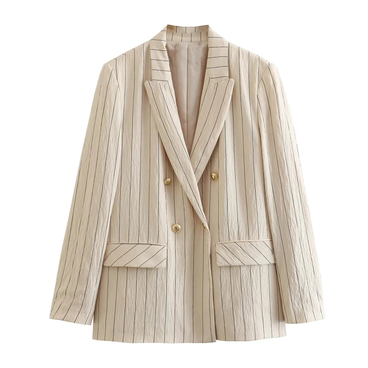 Loose Cut Trousers and Blazer Striped Suit