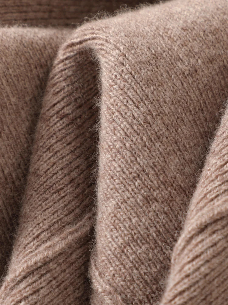 100% Merino Wool Knitted Wide-Leg Trousers