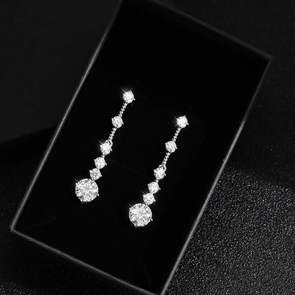 3 Carat Moissanite Dangle Earrings - Wedding Gift