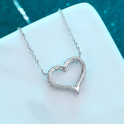 Heart Shape Moissanite Pendant Necklace - Valentine's Gift For Her