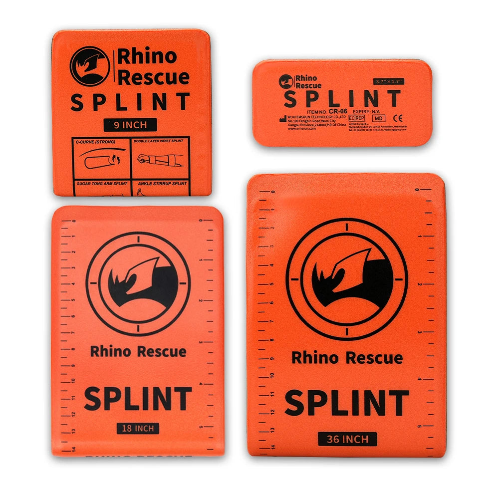 Rhino Rescue Tactical Splint Kit | 4-Pack Professional Trauma Splints