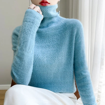 100% Merino Wool Warm Turtleneck Sweater