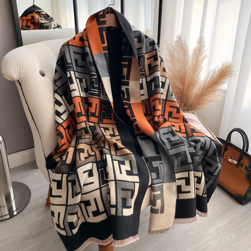 Double-Sided Luxury Cashmere Pashmina Scarf - Christmas Gift