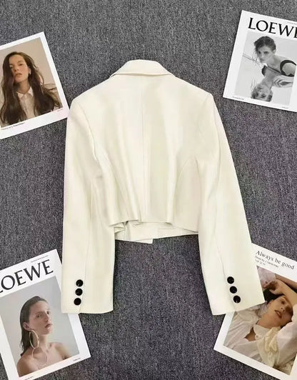 Cropped Single Button Blazer For Women