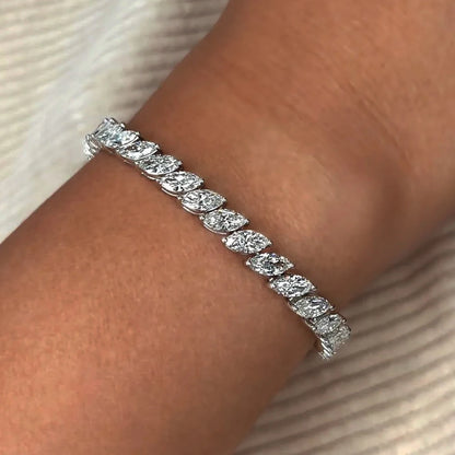 Marquise Cut Moissanite Tennis Bracelet - GRA Certified