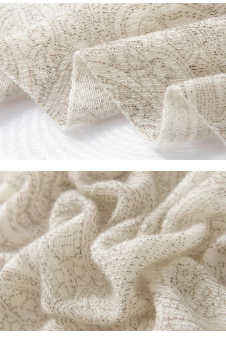 100% Baby Cashmere Paisley Eco-Printed Luxury Scarf