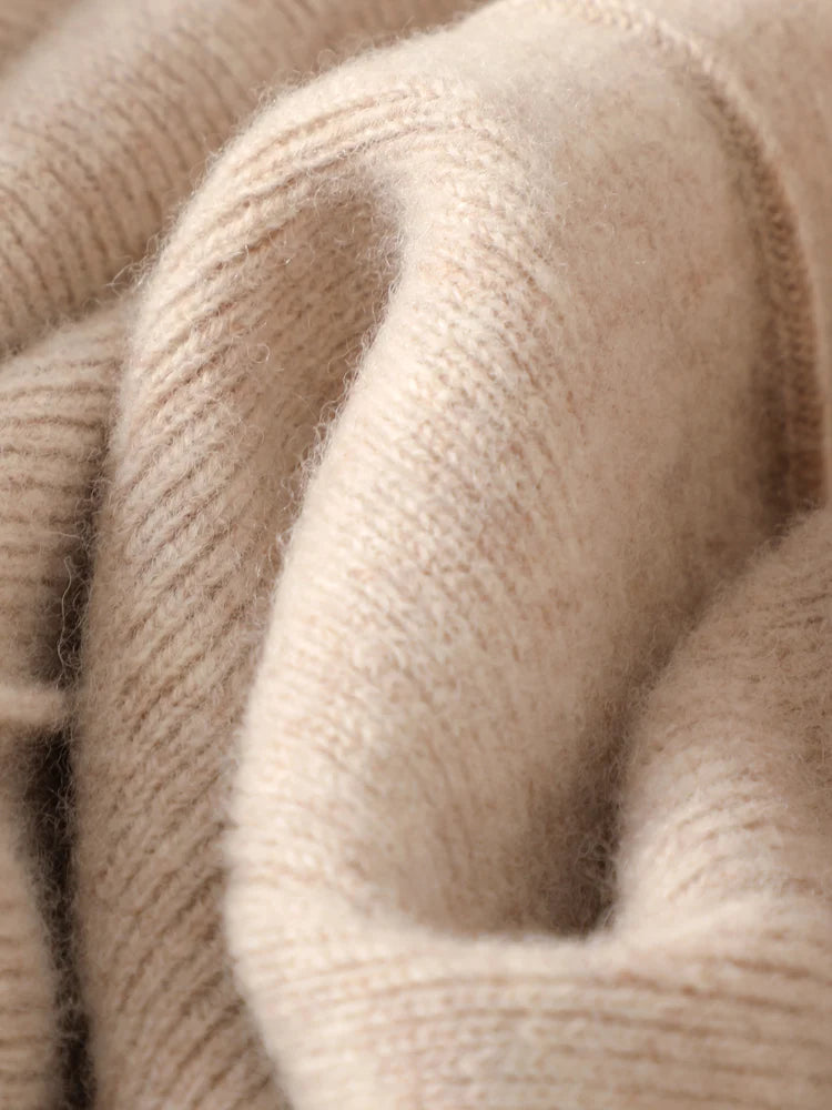100% Merino Wool Knitted Wide-Leg Trousers