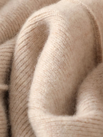 100% Merino Wool Knitted Wide-Leg Trousers