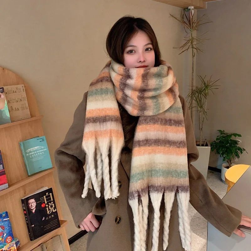 Striped Warm Winter Scarf