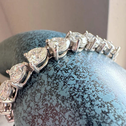 Heart Cut Moissanite Tennis GRA Certified Bracelet - Valentine Gift