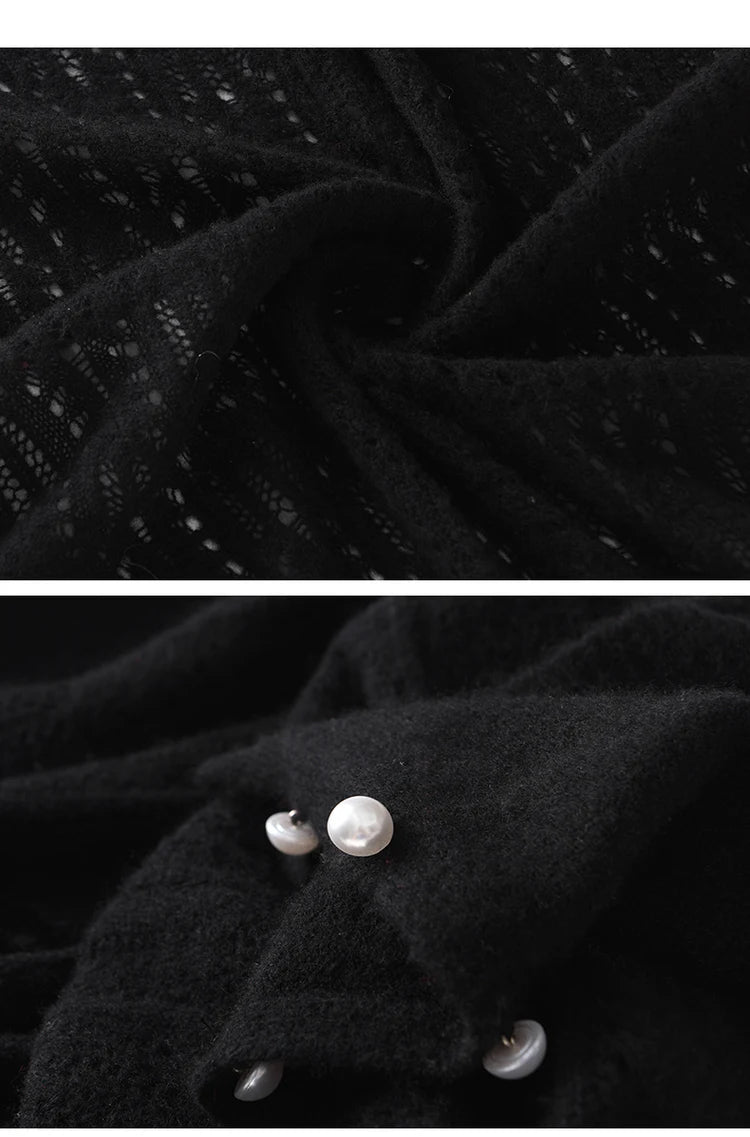 100% Pure Cashmere Knitted Shawl Cape