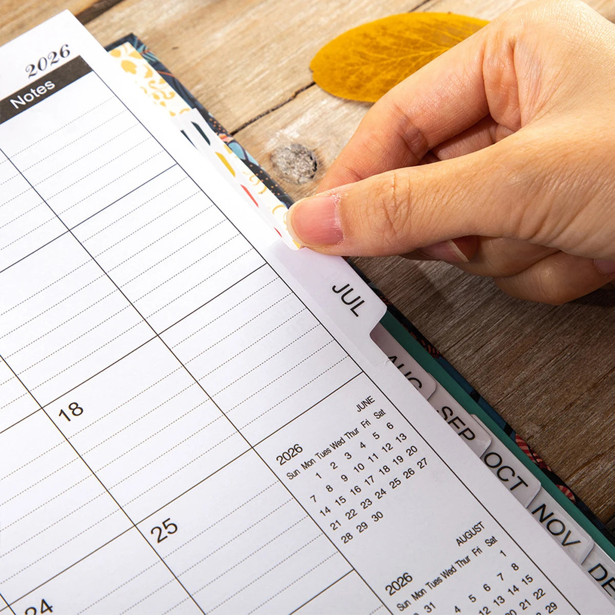 Tree Leaves Design 2026 Weekly / Monthly Planner - A5 Agenda with Stickers