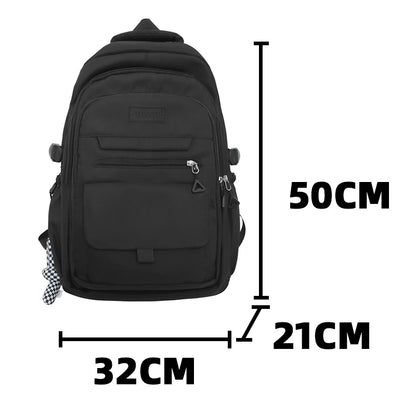 Solid Color Schoolbag Large Capacity School Backpack