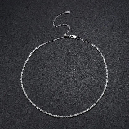 Moissanite Tennis Choker 18K Gold Pleated Necklace