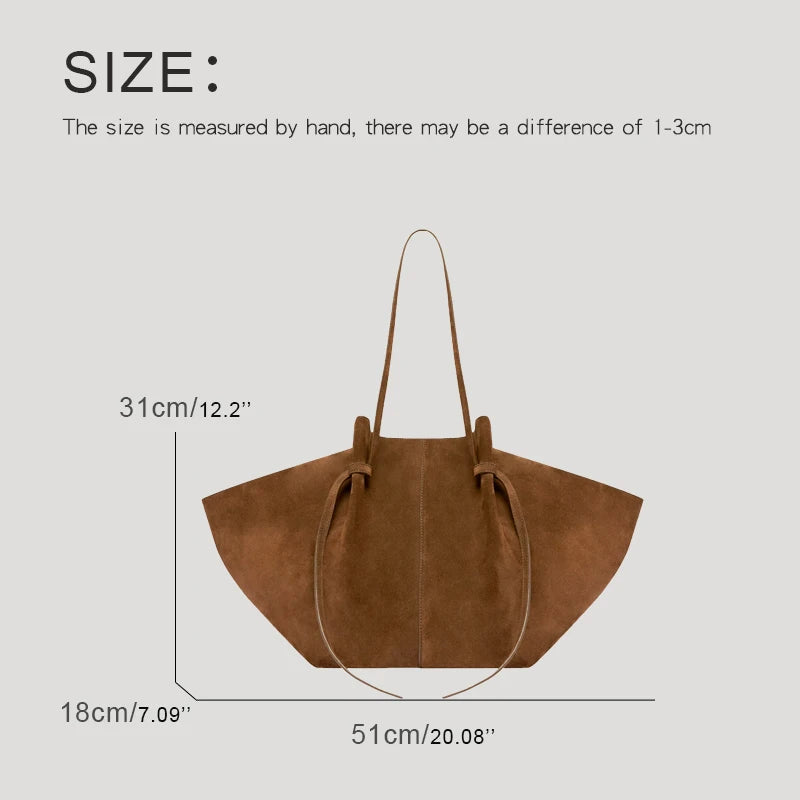 Custom Initials Large Capacity Faux Suede Tote Bag