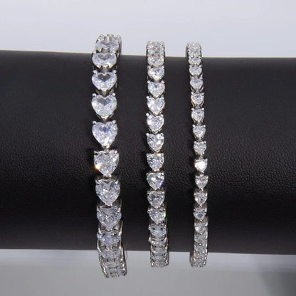 Heart Cut Moissanite Tennis GRA Certified Bracelet - Valentine Gift