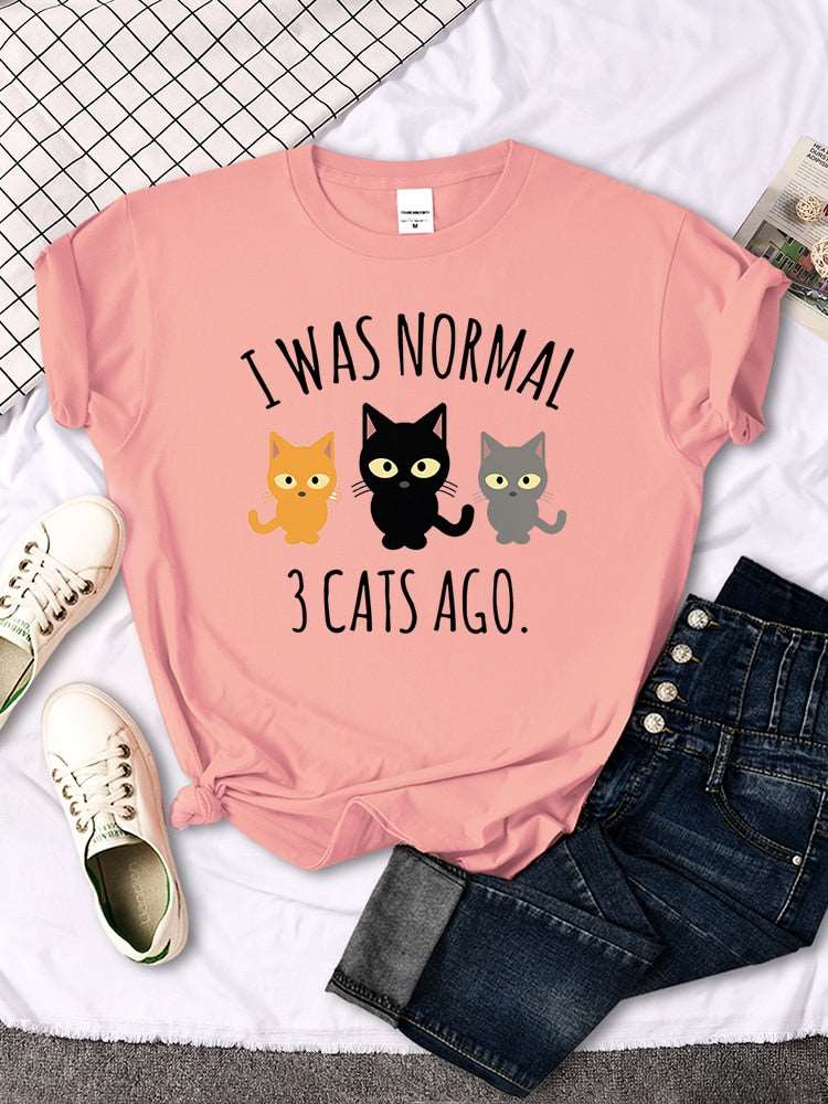 I Was Normal 3 Cats Ago Women's Oversized T-Shirt