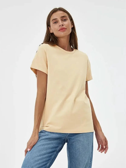 100% Cotton Basic Solid Color T-Shirt