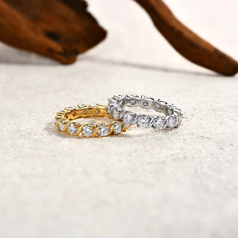 Moissanite Wedding Band Ring - Gift For Her
